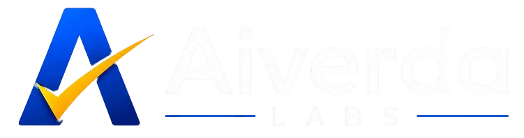 aivervada_labs_retina_logo Aiverda Labs official logo with a bold blue gradient letter A intersected by a gold checkmark followed by the Aiverda Labs wordmark on a white background.